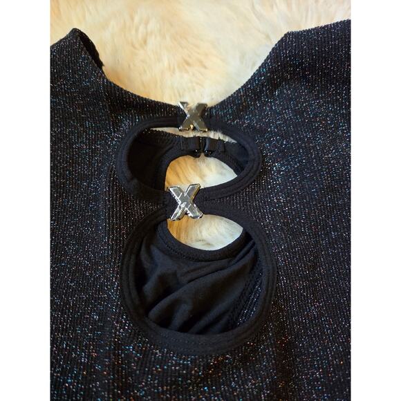 NWT Savage X Fenty - Rihanna Knit Black Shimmer Sleeveless Romper sz M - Picture 4 of 6